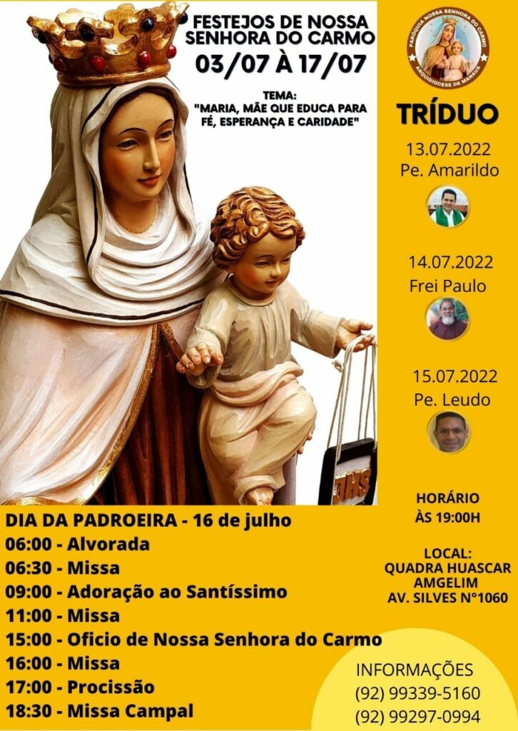 Festejos de Nossa Senhora do Carmo reuni fiéis em Manaus e Parintins