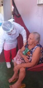 A centenária Judith Santarém recebeu as três doses do imunizante.