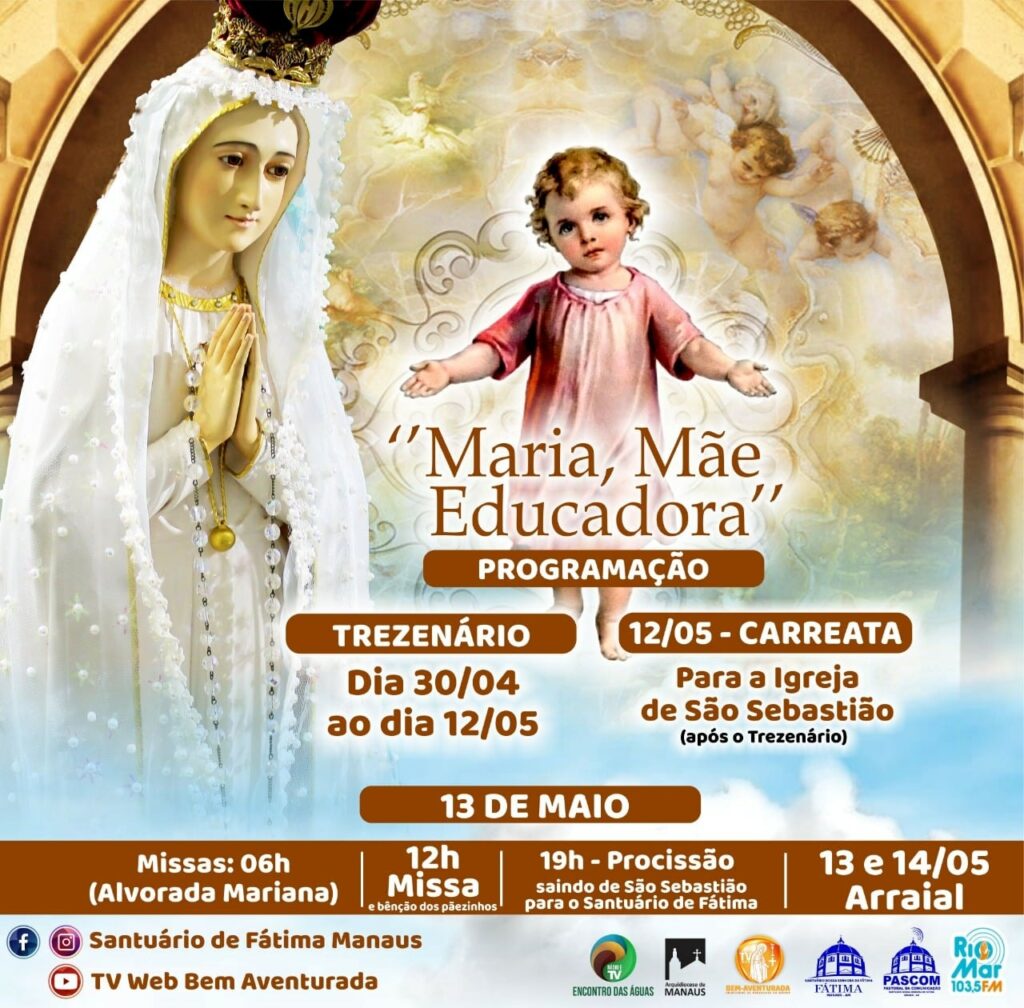 Festa em honra a Nossa Senhora de Fátima acontece nesta sexta-feira com procissão e missa