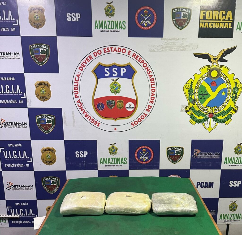 3 KG de maconha tipo skunk vindos de Tefé (Foto Divulgação)