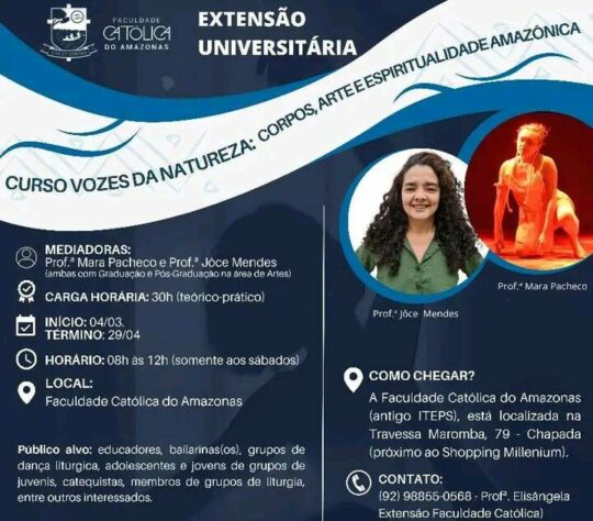 Faculdade Católica do Amazonas abre inscrições para curso vozes da natureza