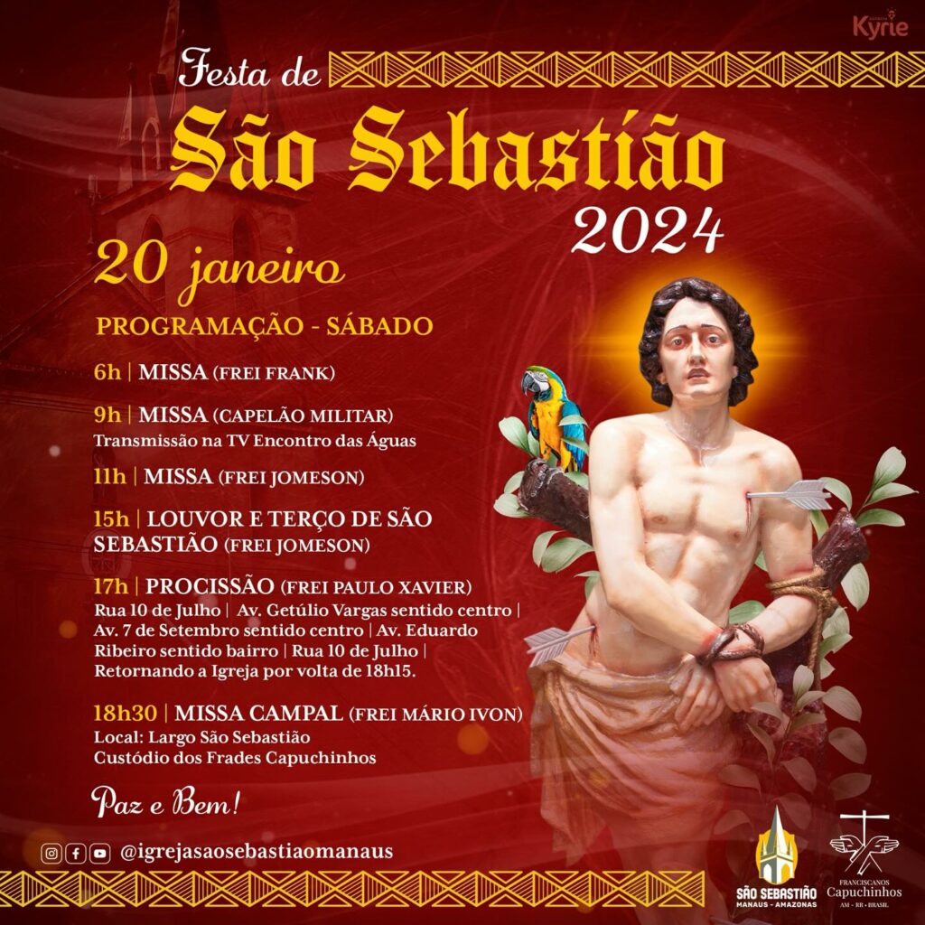 Solenidade de São Sebastião acontece neste sábado com transmissão ao vivo pela Rádio Rio Mar