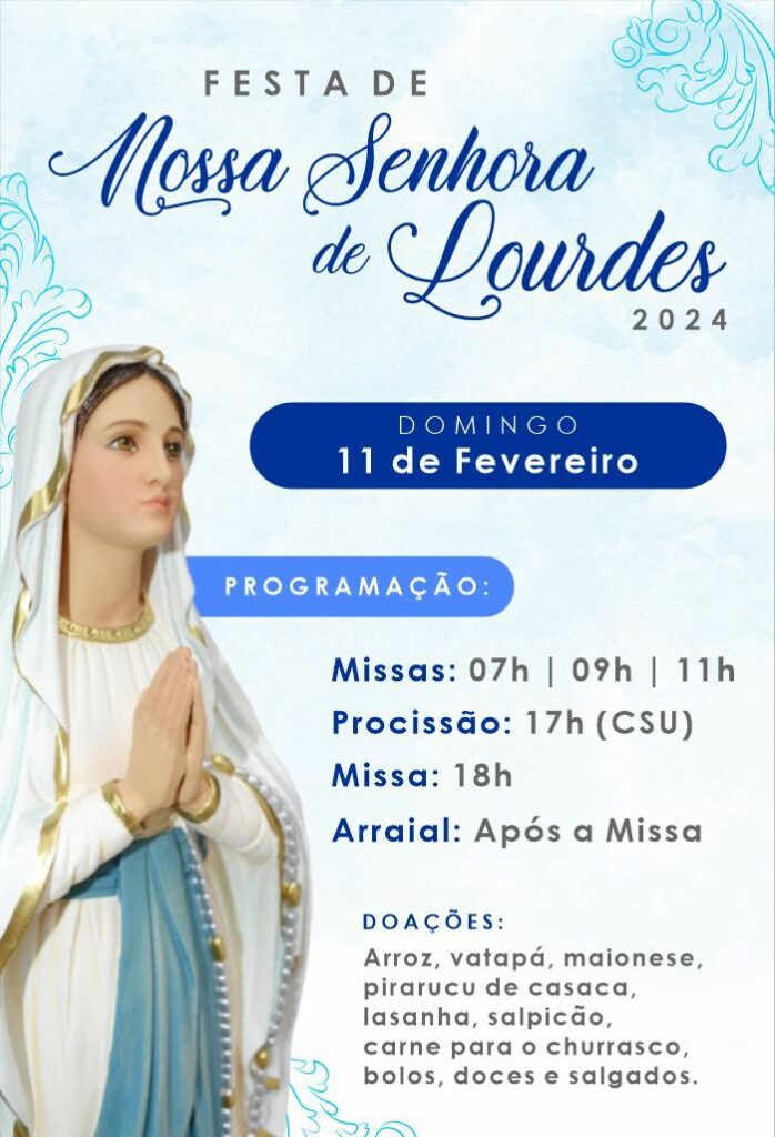 Festejos de Nossa Senhora de Lourdes acontece neste domingo em Manaus
