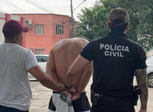 Homem é preso suspeito de participação em morte de policial militar, em Manaus. Foto: Divulgação/PC-AM 