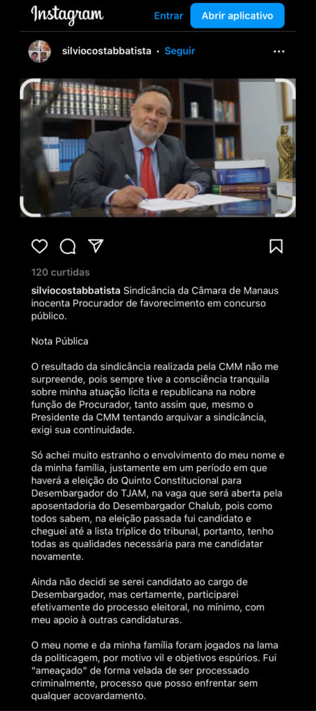 Silvio Bringel CMM concurso manaus