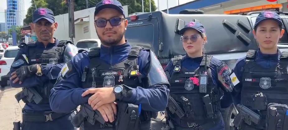 Guardas Municipais de Manaus que conduziram a ocorrência (Imagem Reprodução)