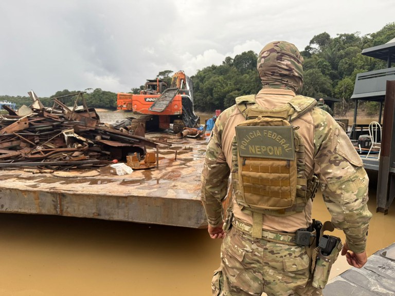 balsa, garimpo, manaus, amazonas, ponte rio negro
