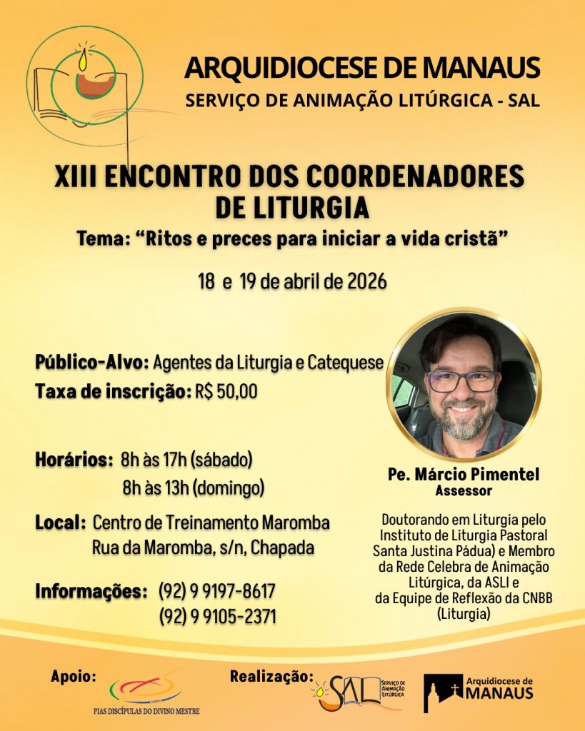 Serviço de Animação Litúrgica em Manaus  promove formação sobre ritos e preces 